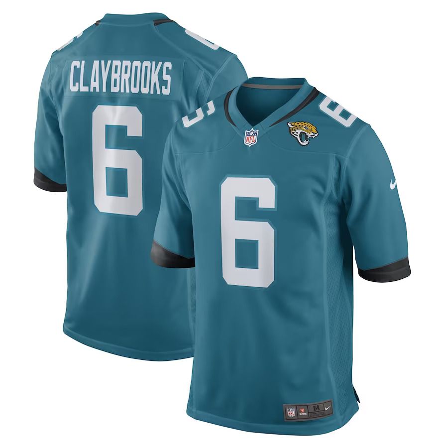 Men Jacksonville Jaguars 6 Chris Claybrooks Nike Teal Game Player NFL Jersey